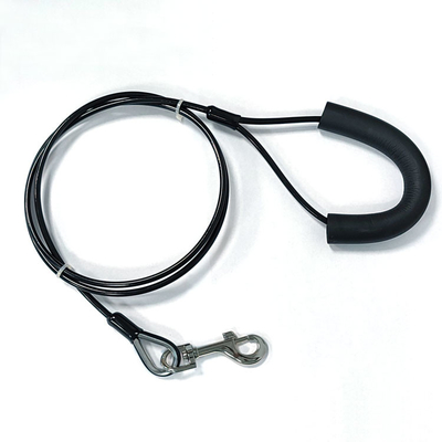 Le PVC a enduit le crochet en acier extérieur du fil d'acier deux de noyau de lien- réglable pour le chien