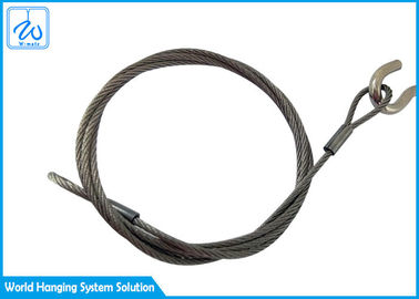 le câble métallique de l'acier inoxydable 7x19 de 6mm lance l'oeil et l'oeil pour le système d'affichage de câble d'avions