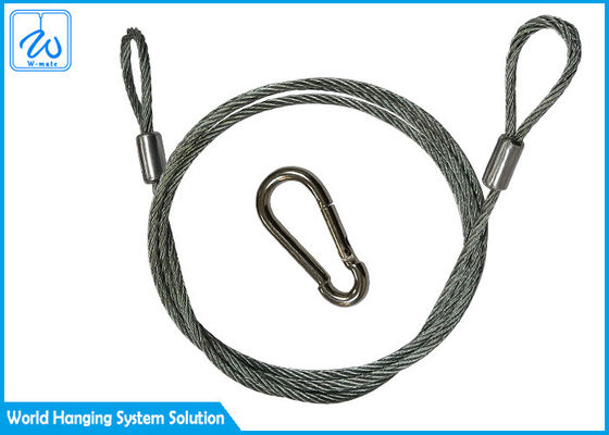 Câble galvanisé de corde de fil d'acier avec des boucles pour le projecteur d'étape avec le support
