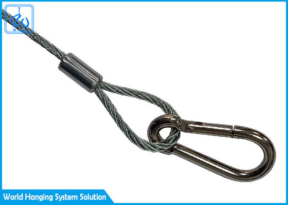 Câble galvanisé de sécurité de bride de câble métallique de l'acier inoxydable 3mm pour les appareils d'éclairage