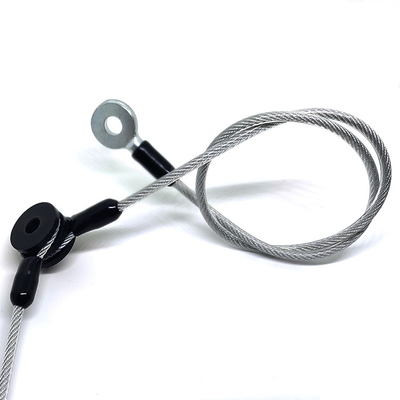 Le PVC fait sur commande d'Assemblées de câble métallique a enduit Lanyard Cable Tether Safety Strap transparent