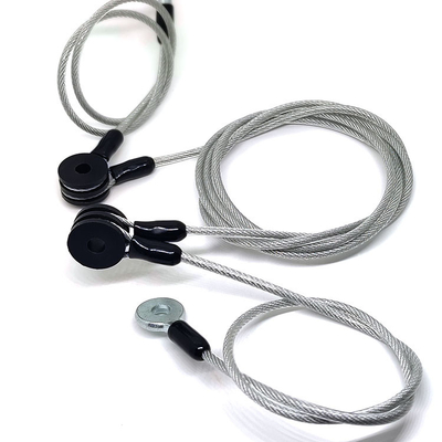 Le PVC fait sur commande d'Assemblées de câble métallique a enduit Lanyard Cable Tether Safety Strap transparent