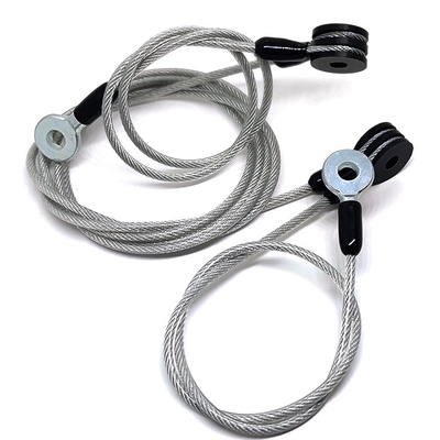 Le PVC fait sur commande d'Assemblées de câble métallique a enduit Lanyard Cable Tether Safety Strap transparent