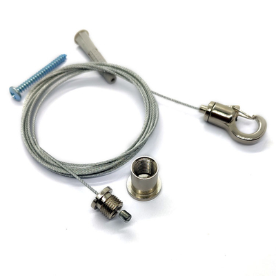 Les signes accrochants laissent tomber l'ensemble de câble du kit 2 de crochets de plafond avec la bride de câble métallique d'acier inoxydable