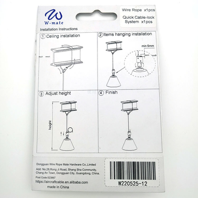 Systèmes de la suspension de bouclage en laiton de câble métallique de pince de régleur de montage rapide de câble pour l'éclairage