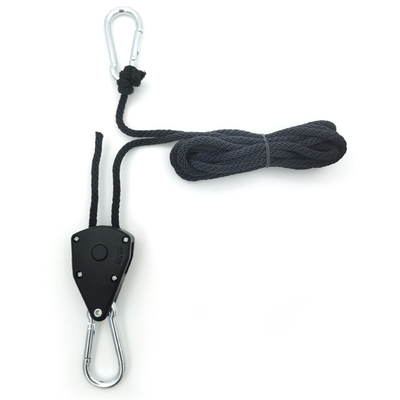 Chin Up Black Color le cintre de corde de Metal Gear de 1/8 pouce 68kg/150lbs élèvent le cintre de Rachet de lumières