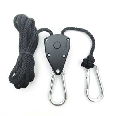Chin Up Black Color le cintre de corde de Metal Gear de 1/8 pouce 68kg/150lbs élèvent le cintre de Rachet de lumières