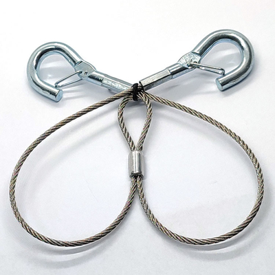 Le fil de cintre de deux jambes a galvanisé des brides de corde de fil d'acier avec les boucles molles d'oeil pour des voyants
