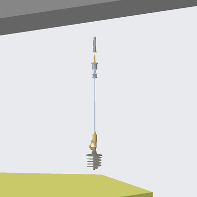 Système de suspension de câble en acier inoxydable en laiton à câble à crochets pour déflecteur de plafond acoustique