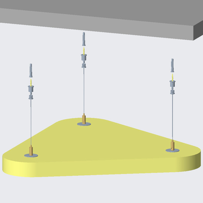 Connectez l'absorbeur sonore avec le kit de fil réglable pour le système de plafond de panneau