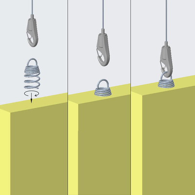 Réglable câble suspendu de kit de suspension plafond ancres spirales