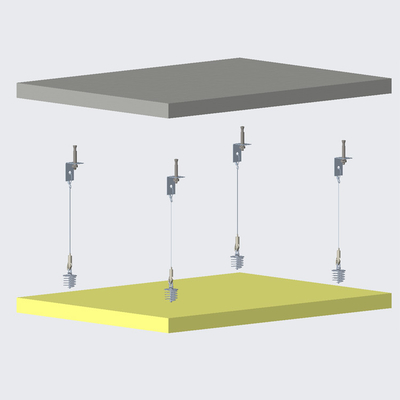 Facile à fixer lustre panneau acoustique kit de fil de suspension système matériau d'assouplissement du son