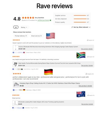 Crochet mousqueton en acier inoxydable SK066 pour affichage de signalisation