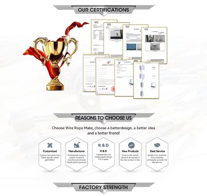 Ensembles de boucles de câbles en acier inoxydable avec crochet pour systèmes de câbles suspendus