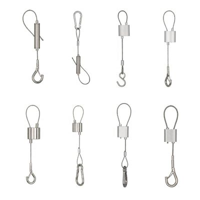 Adjustable Two Way Wire Looping Cable Grippers Hanging Suspension Kits Spring Hook Hardware Fitting