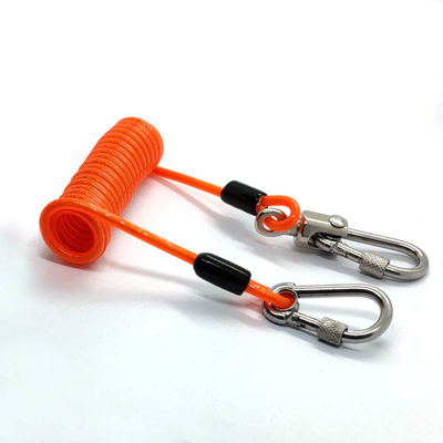 Fabrique directe OEM Disque verrouilleur rappel câble vélo moto alarme de sécurité Lanyard serpentin de ressort fil en boucle