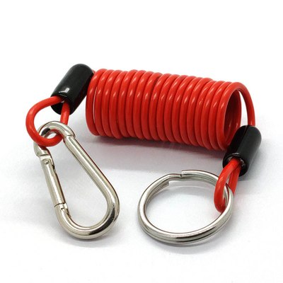 Fabrique directe OEM Disque verrouilleur rappel câble vélo moto alarme de sécurité Lanyard serpentin de ressort fil en boucle