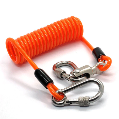 Fabrique directe OEM Disque verrouilleur rappel câble vélo moto alarme de sécurité Lanyard serpentin de ressort fil en boucle