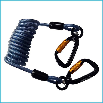 Outil de sécurité de la bobine de ressort métallique Lanyard Carabiner de haute durabilité facile à installer Corde antichute pour le travail industriel en plein air