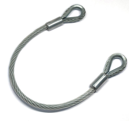 Factory Direct Sale Steel Wire Rope Lanyard Cable Steel Wire Rope Assembly 3mm PVC  Coated Wire Rope with Loops