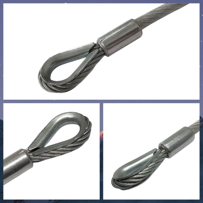 Factory Direct Sale Steel Wire Rope Lanyard Cable Steel Wire Rope Assembly 3mm PVC  Coated Wire Rope with Loops