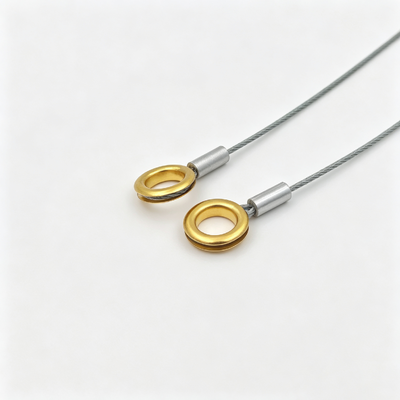 Custom Heavy Duty Steel Wire Rope Assembly Golden Single Swaged Terminal Secure Cable for Industrial Safety Application