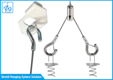 Système de la suspension en métal d'une à deux pinces de câble, système de la suspension durable de plafond de baisse