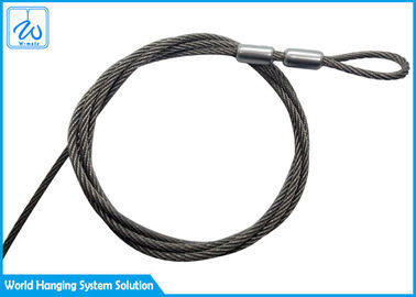 Câble métallique d'acier inoxydable du câble 3mm de sécurité de ressort d'extension de GV avec l'extrémité de boucle