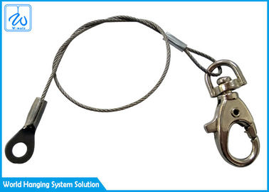 Lanière de câble métallique de Siling de câble métallique de boucle d'oeil de l'acier 1.5mm avec Carabiner