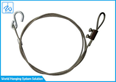 Diamètre lanières de sécurité de câble métallique d'acier inoxydable de 1,5 millimètres avec le crochet de S