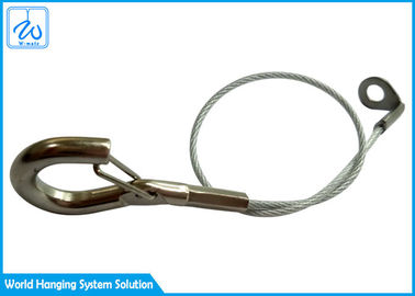 Corde adaptée aux besoins du client de sécurité des garnitures 1.5mm de câble métallique d'acier inoxydable de conception avec le crochet
