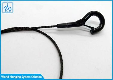 Câble métallique noir de kit de suspension de câble enduit pour le matériel écologique de lanière