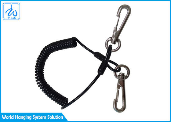 Ressort hélicoïdal de la lanière 3m de sécurité d'outil Lanyard With Carabiner Custom