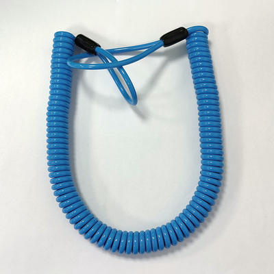 La spirale élastique de corde a lové l'outil Lanyard With Plastic Sleeves de câble