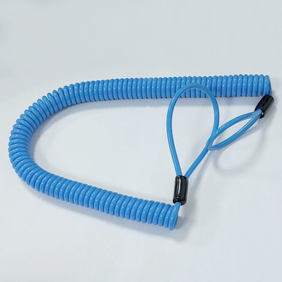 La spirale élastique de corde a lové l'outil Lanyard With Plastic Sleeves de câble