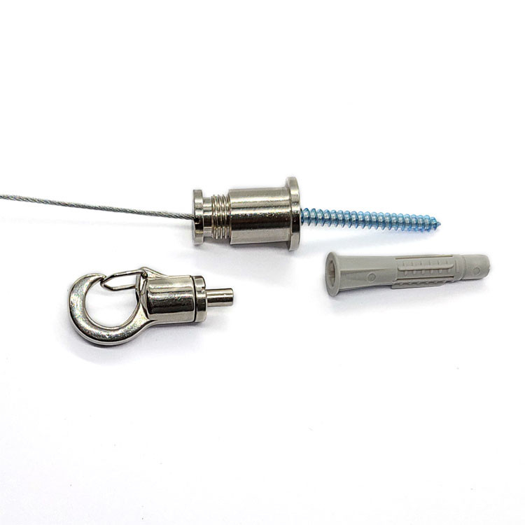 Les signes accrochants laissent tomber l'ensemble de câble du kit 2 de crochets de plafond avec la bride de câble métallique d'acier inoxydable