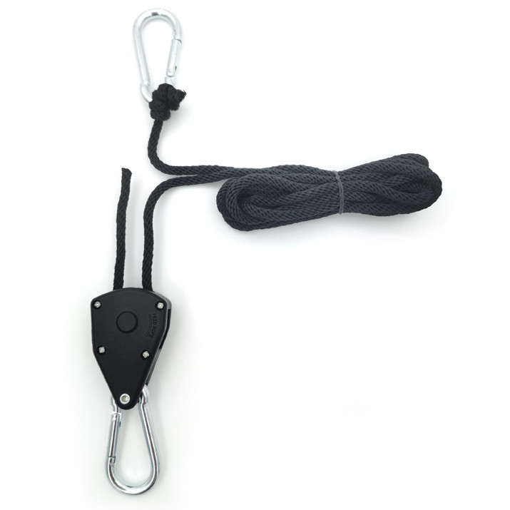 Chin Up Black Color le cintre de corde de Metal Gear de 1/8 pouce 68kg/150lbs élèvent le cintre de Rachet de lumières