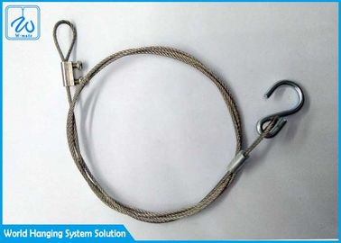 Le câble de sécurité de fin et de crochet de boucle de câble métallique Sus304 pour le plafond mené s'allume vers le bas