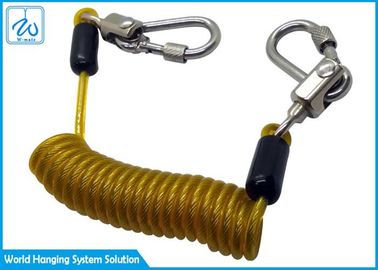 Anti lanière enroulée perdue d'outil de câble avec la serrure en aluminium Carabiner de vis